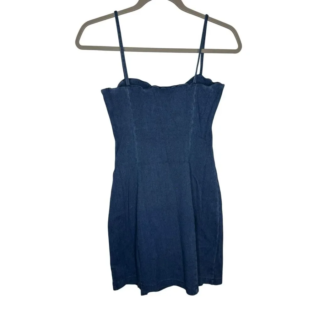 Susana Monaco Denim Mini Slip Dress Blue Size XS NWT